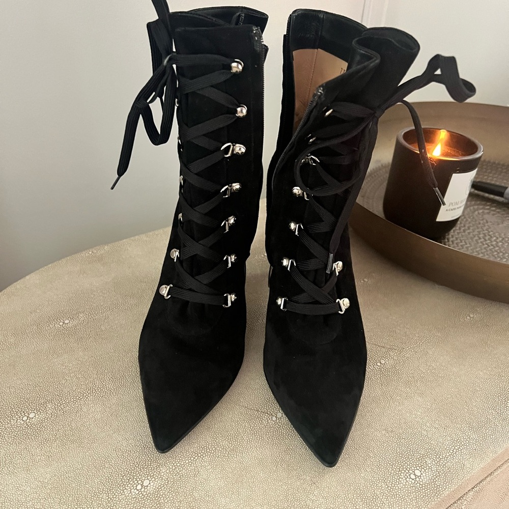 Gianvito Rossi Black Lace-Up Women's Boots